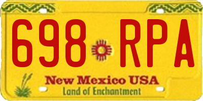 NM license plate 698RPA