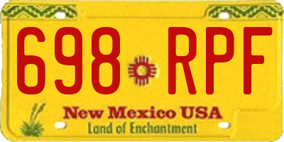 NM license plate 698RPF
