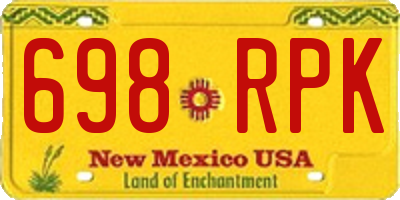 NM license plate 698RPK