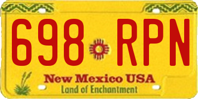 NM license plate 698RPN