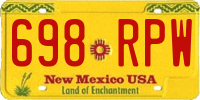 NM license plate 698RPW