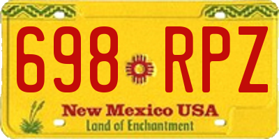 NM license plate 698RPZ