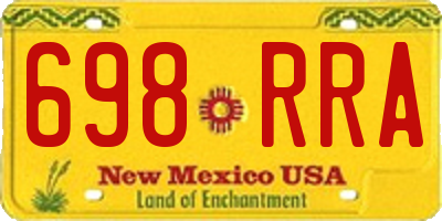 NM license plate 698RRA