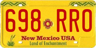 NM license plate 698RRO