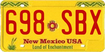 NM license plate 698SBX