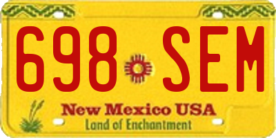 NM license plate 698SEM