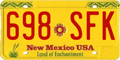 NM license plate 698SFK