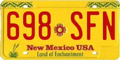 NM license plate 698SFN