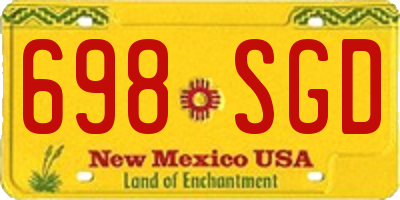 NM license plate 698SGD