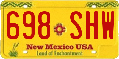 NM license plate 698SHW