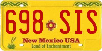 NM license plate 698SIS