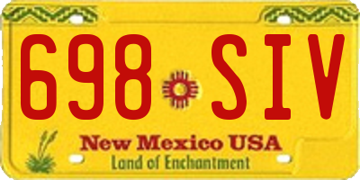 NM license plate 698SIV