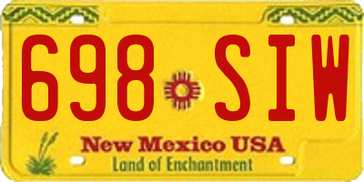 NM license plate 698SIW
