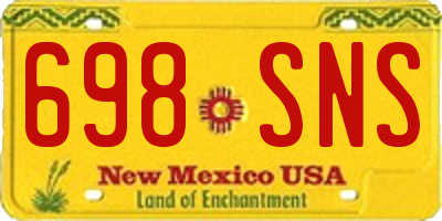 NM license plate 698SNS