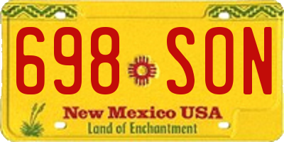 NM license plate 698SON