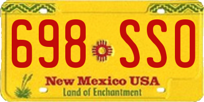 NM license plate 698SSO