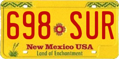 NM license plate 698SUR
