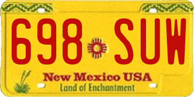 NM license plate 698SUW