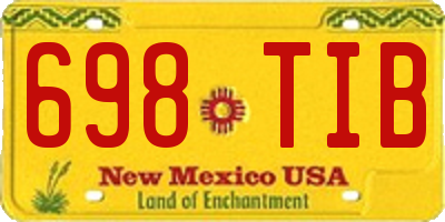 NM license plate 698TIB