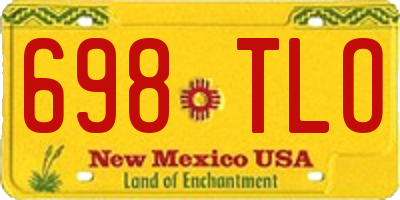 NM license plate 698TLO