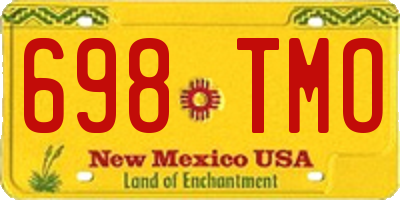 NM license plate 698TMO