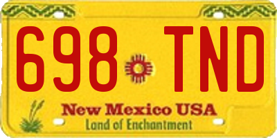 NM license plate 698TND