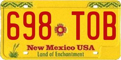 NM license plate 698TOB