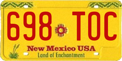 NM license plate 698TOC