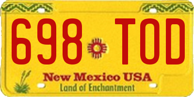 NM license plate 698TOD