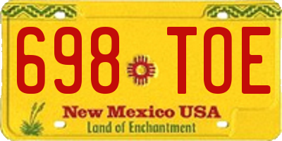 NM license plate 698TOE