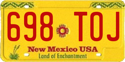 NM license plate 698TOJ
