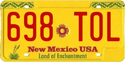 NM license plate 698TOL
