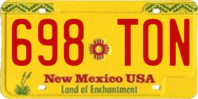 NM license plate 698TON