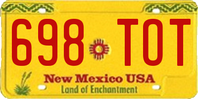 NM license plate 698TOT