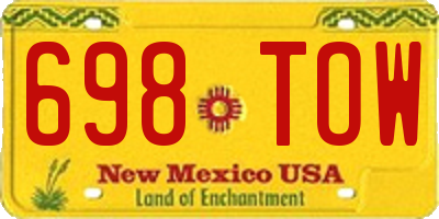 NM license plate 698TOW