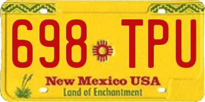 NM license plate 698TPU