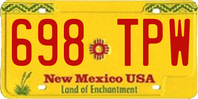 NM license plate 698TPW