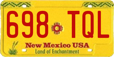 NM license plate 698TQL