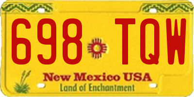 NM license plate 698TQW