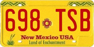 NM license plate 698TSB