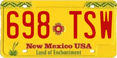 NM license plate 698TSW