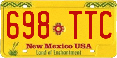 NM license plate 698TTC