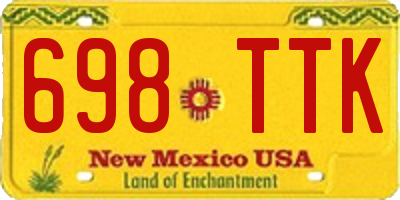 NM license plate 698TTK