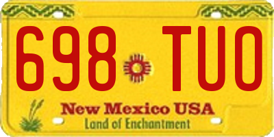 NM license plate 698TUO