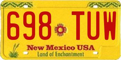 NM license plate 698TUW