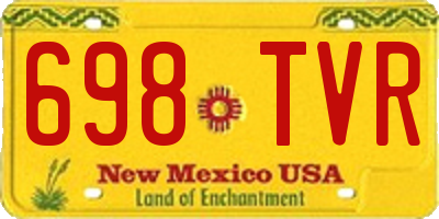 NM license plate 698TVR