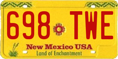 NM license plate 698TWE