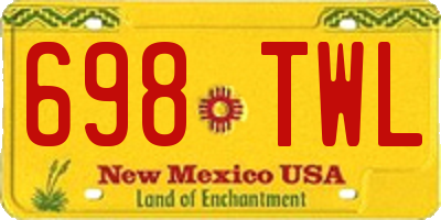 NM license plate 698TWL