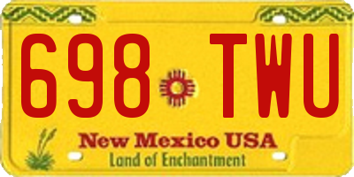 NM license plate 698TWU