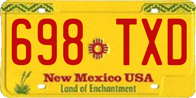 NM license plate 698TXD